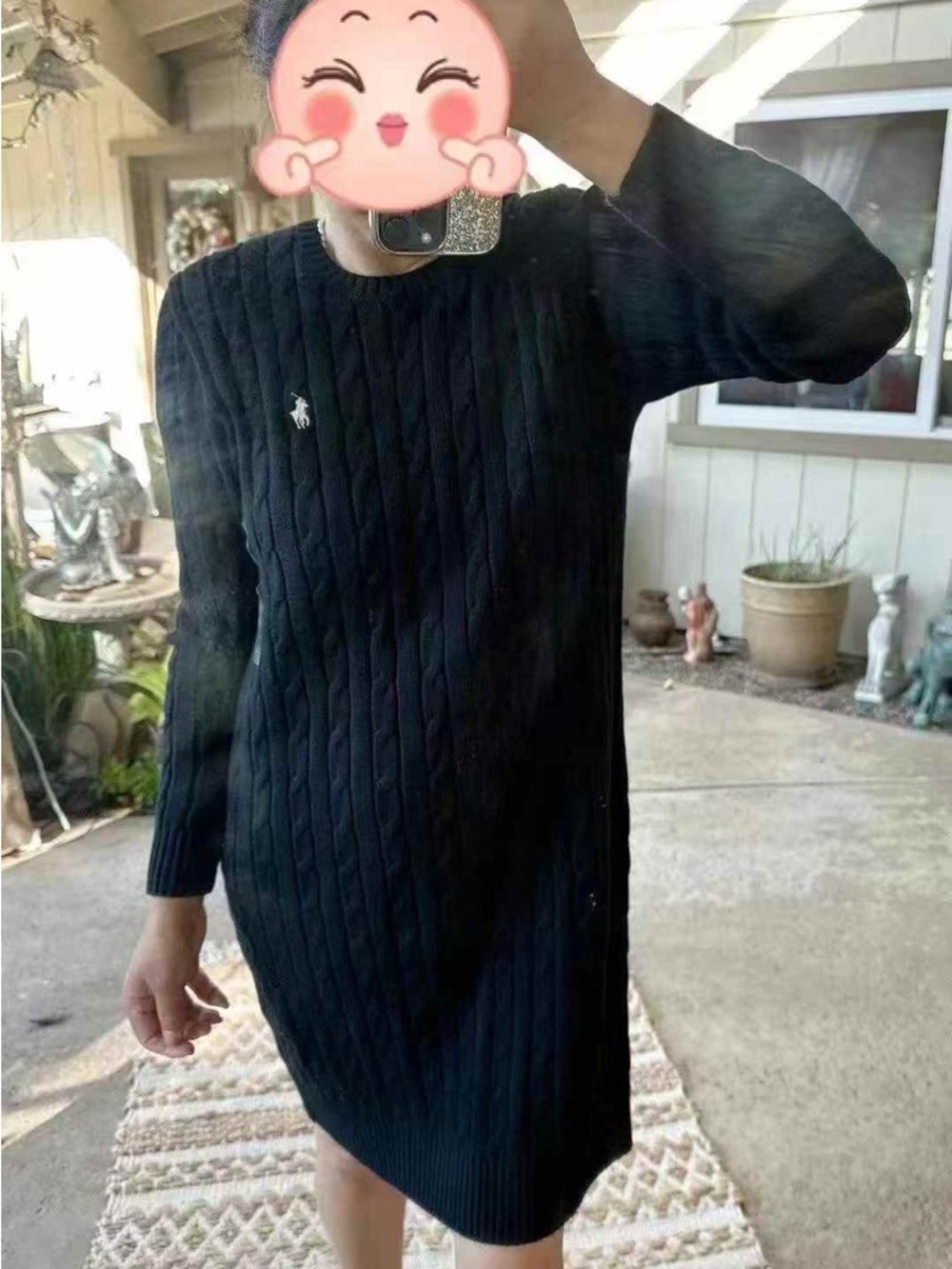 Polo by Ralph Lauren Black sweater Long-Sleeve Knit Shift Dress